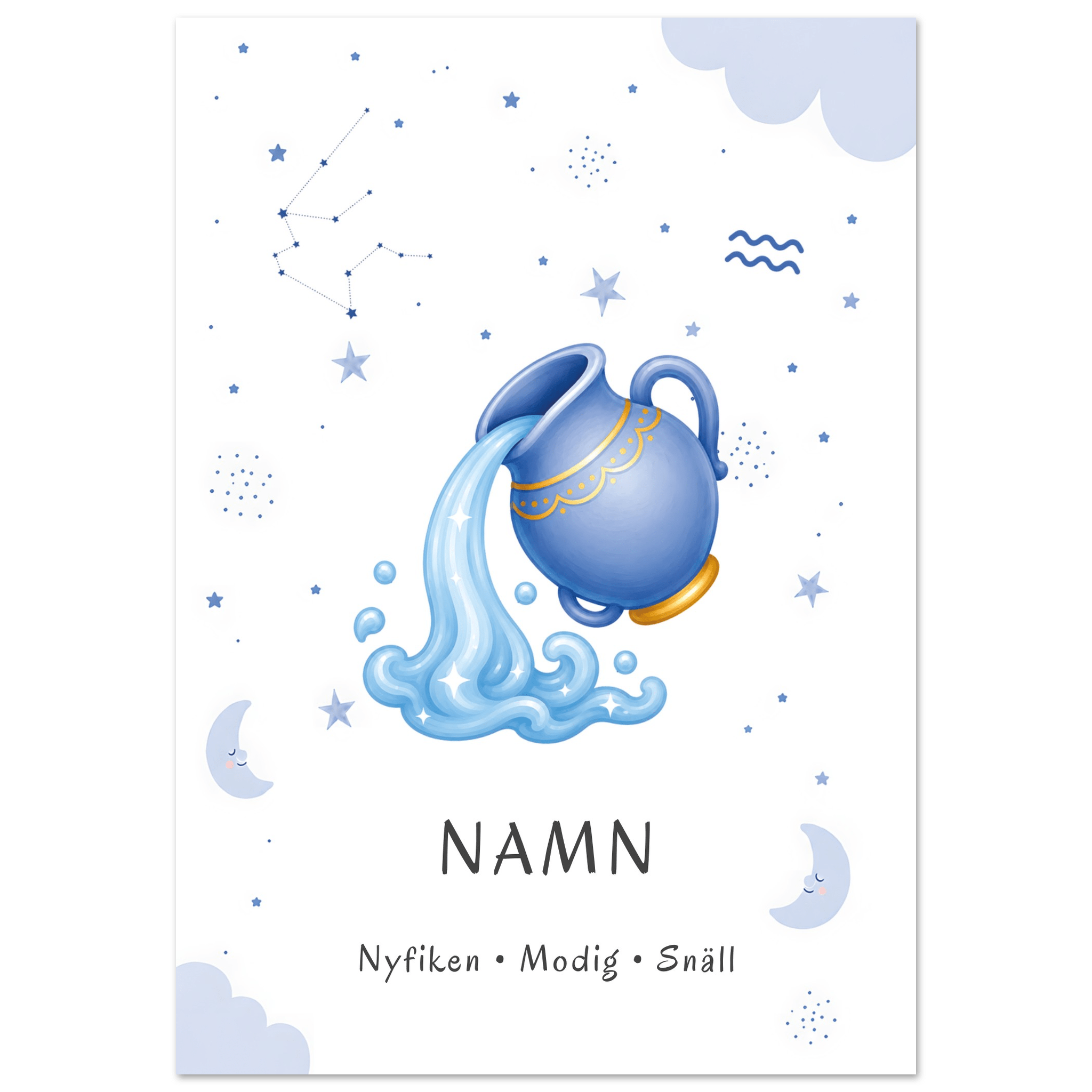 Stjärntecken vattumannen med namn poster