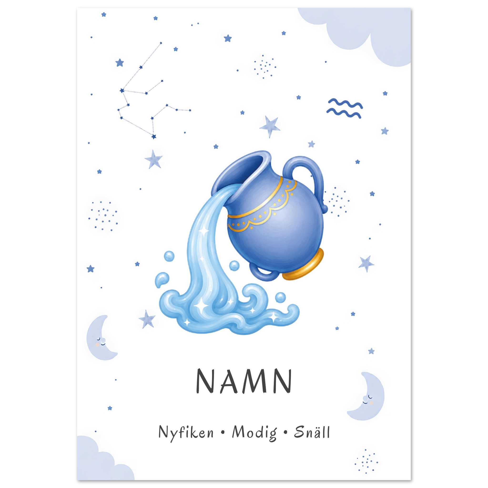 Stjärntecken vattumannen med namn poster