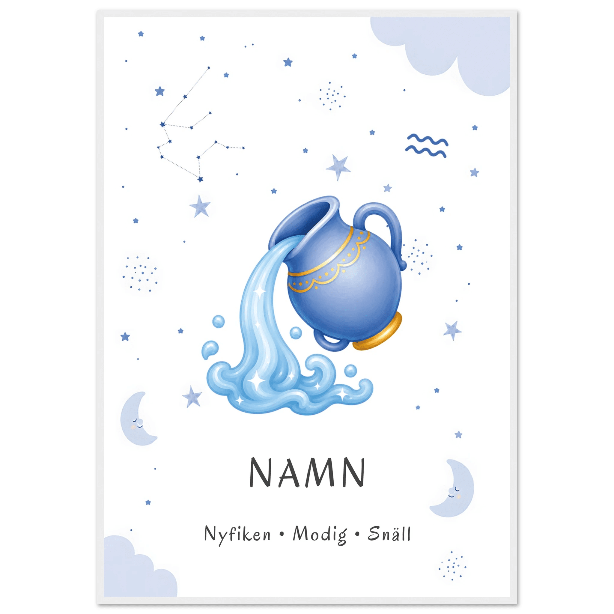 Stjärntecken vattumannen med namn poster