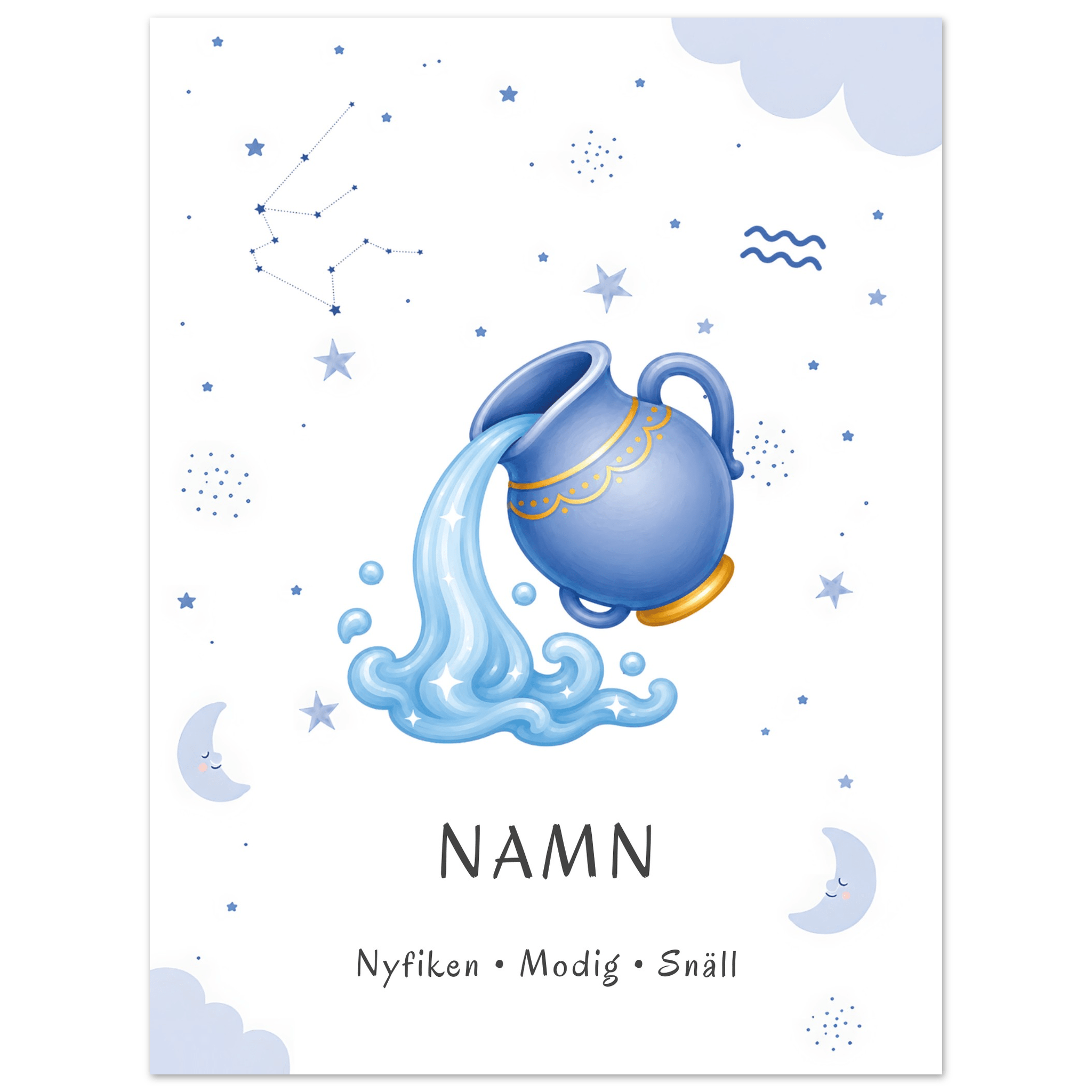 Stjärntecken vattumannen med namn poster