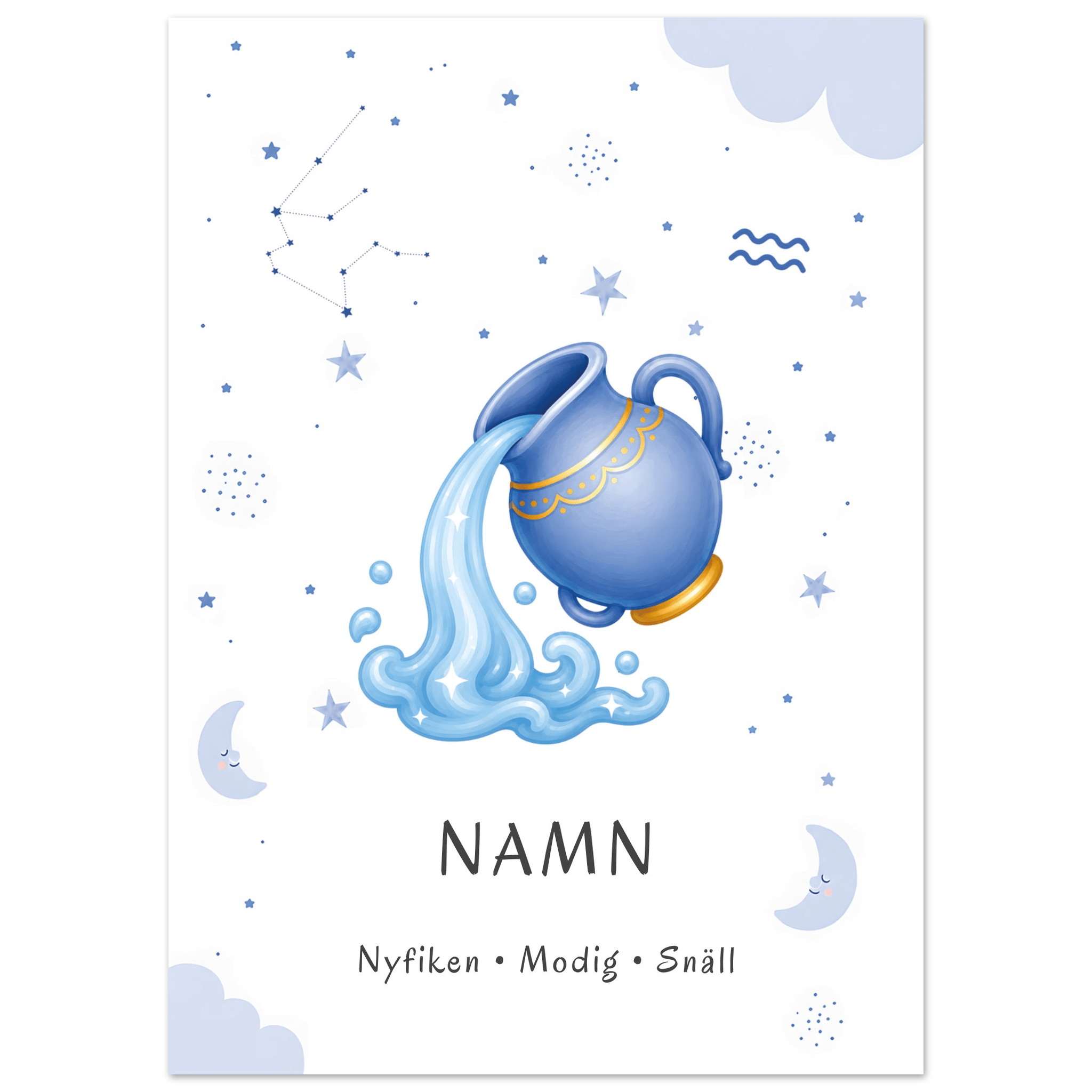 Stjärntecken vattumannen med namn poster