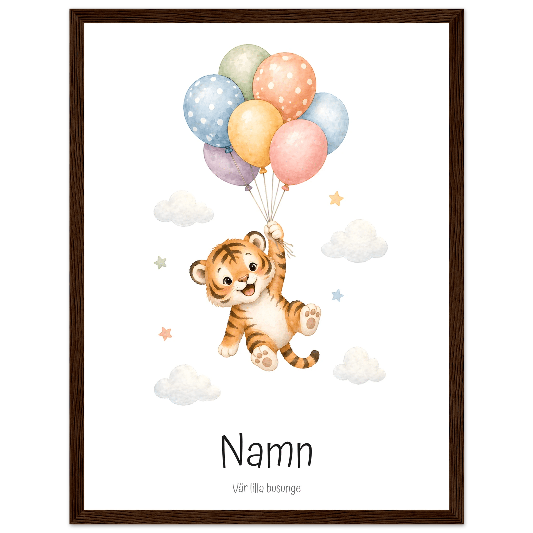 Tiger med personligt namn & text poster