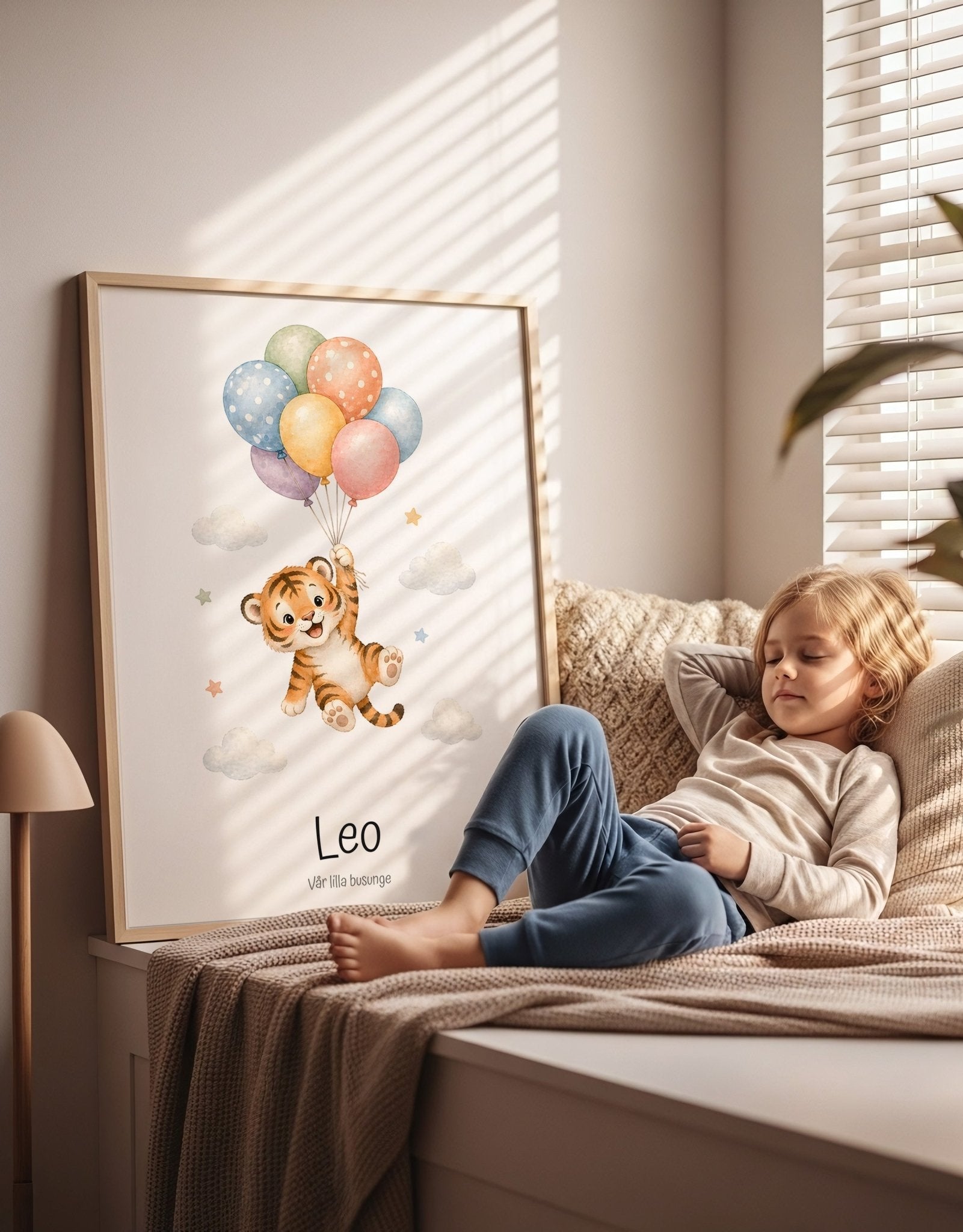 Tiger med personligt namn & text poster