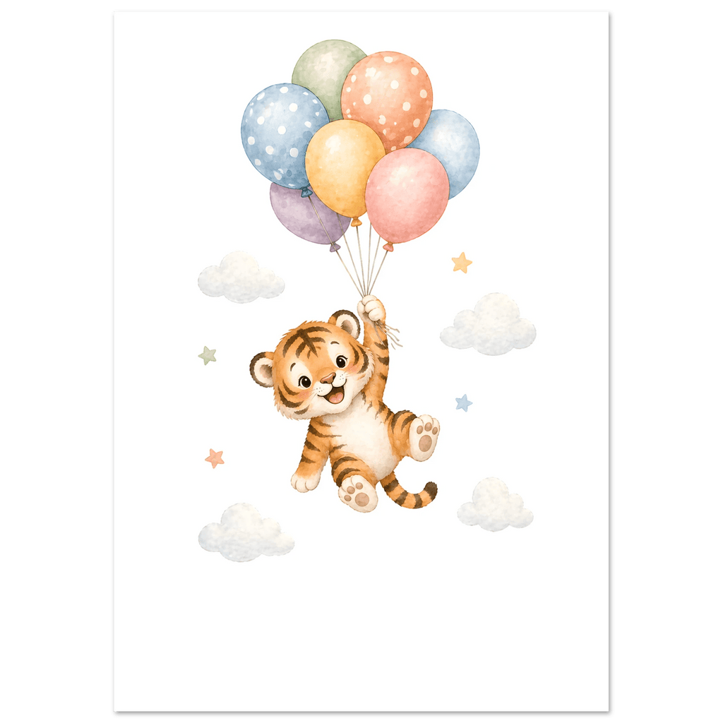 Tiger med personligt namn & text poster
