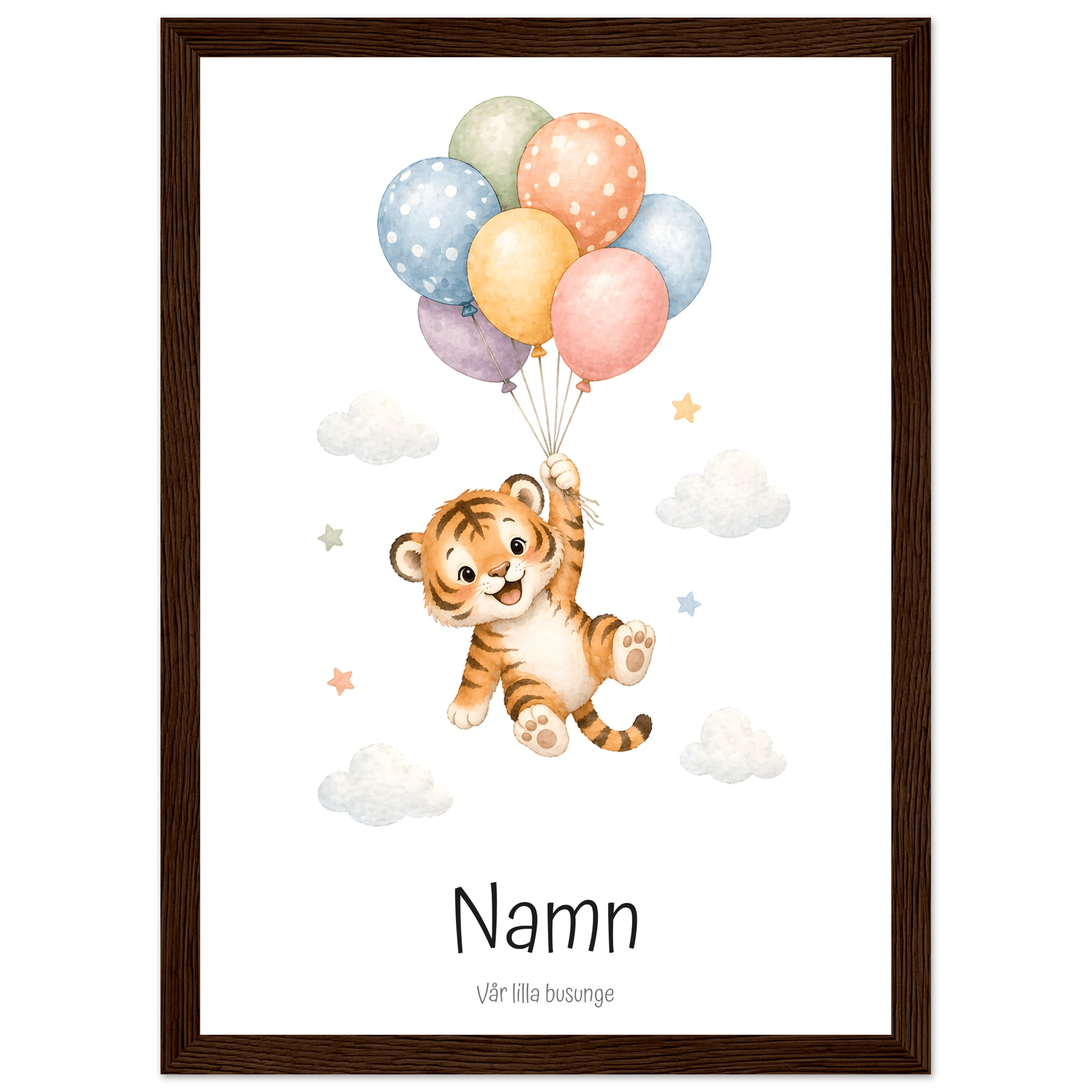 Tiger med personligt namn & text poster