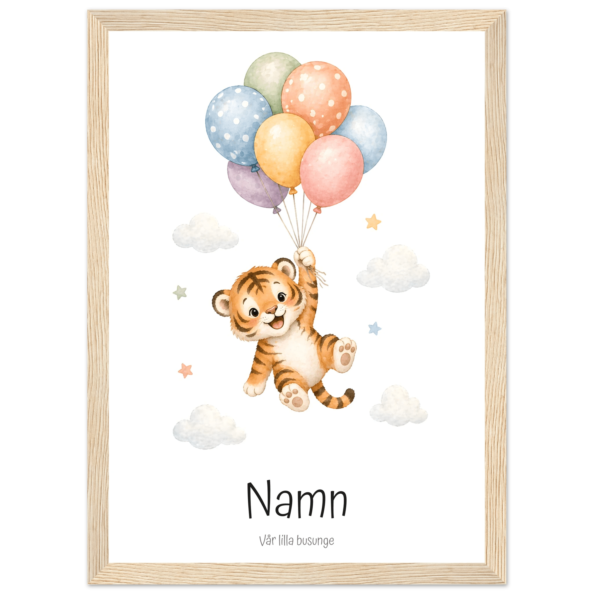 Tiger med personligt namn & text poster