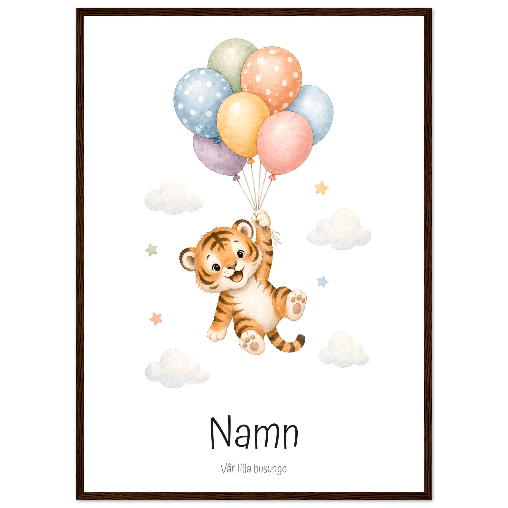 Tiger med personligt namn & text poster