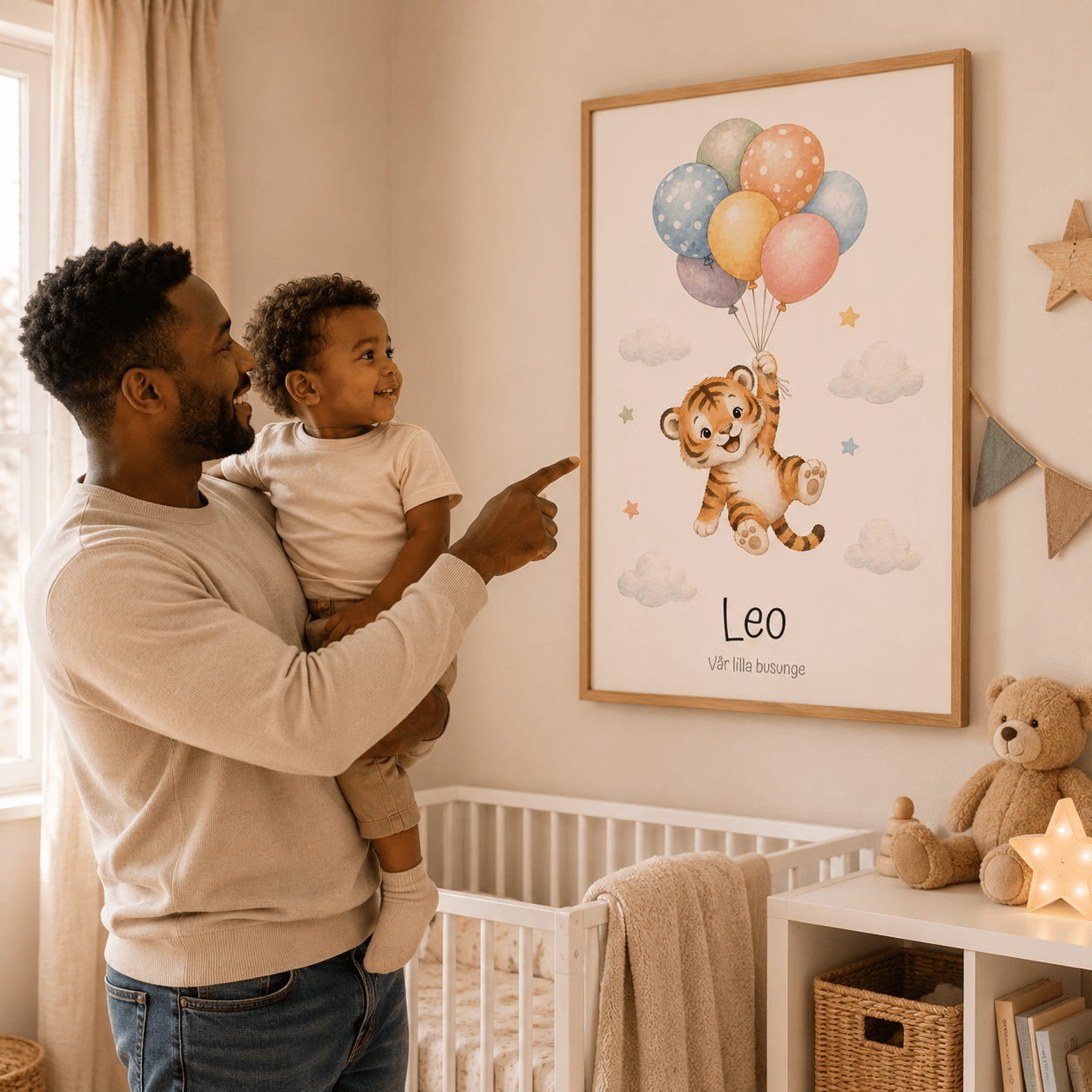 Tiger med personligt namn & text poster