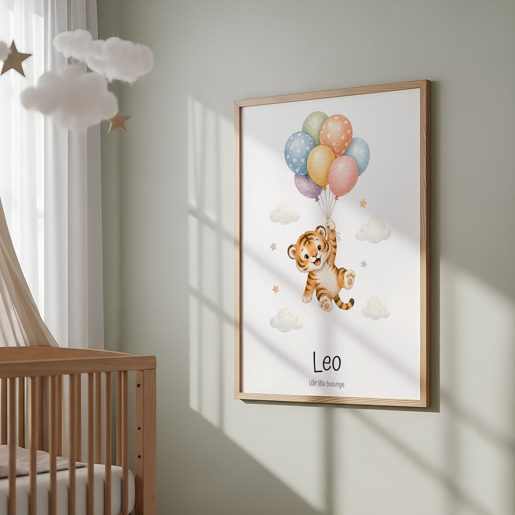 Tiger med personligt namn & text poster