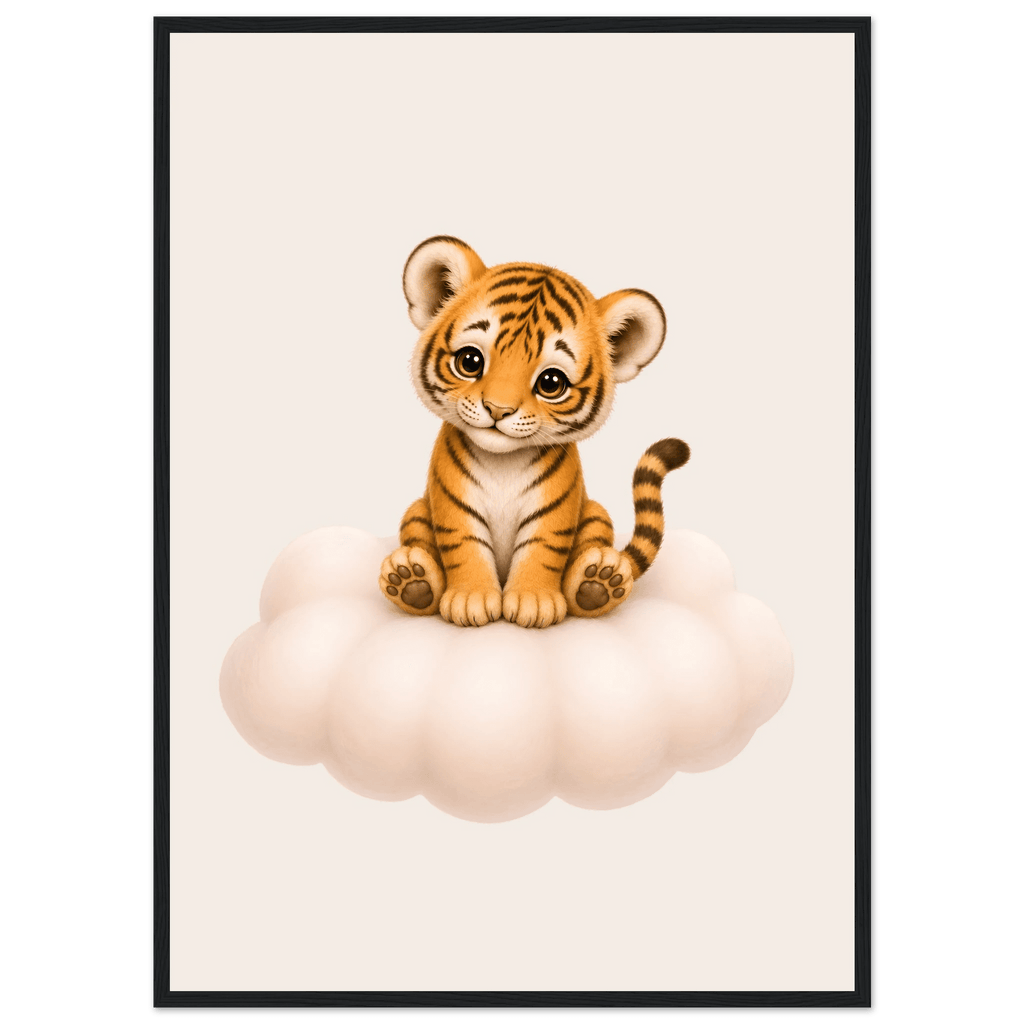 Tiger på moln med namn poster