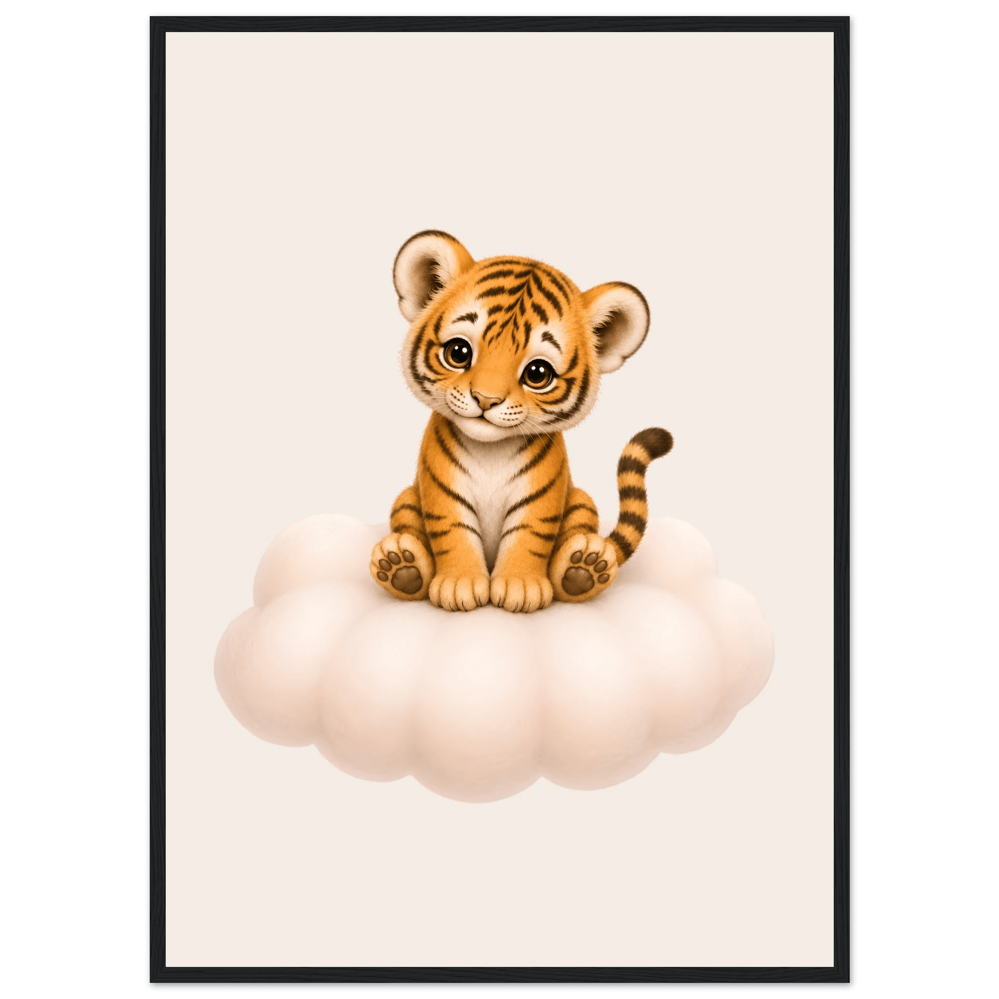 Tiger på moln med namn poster