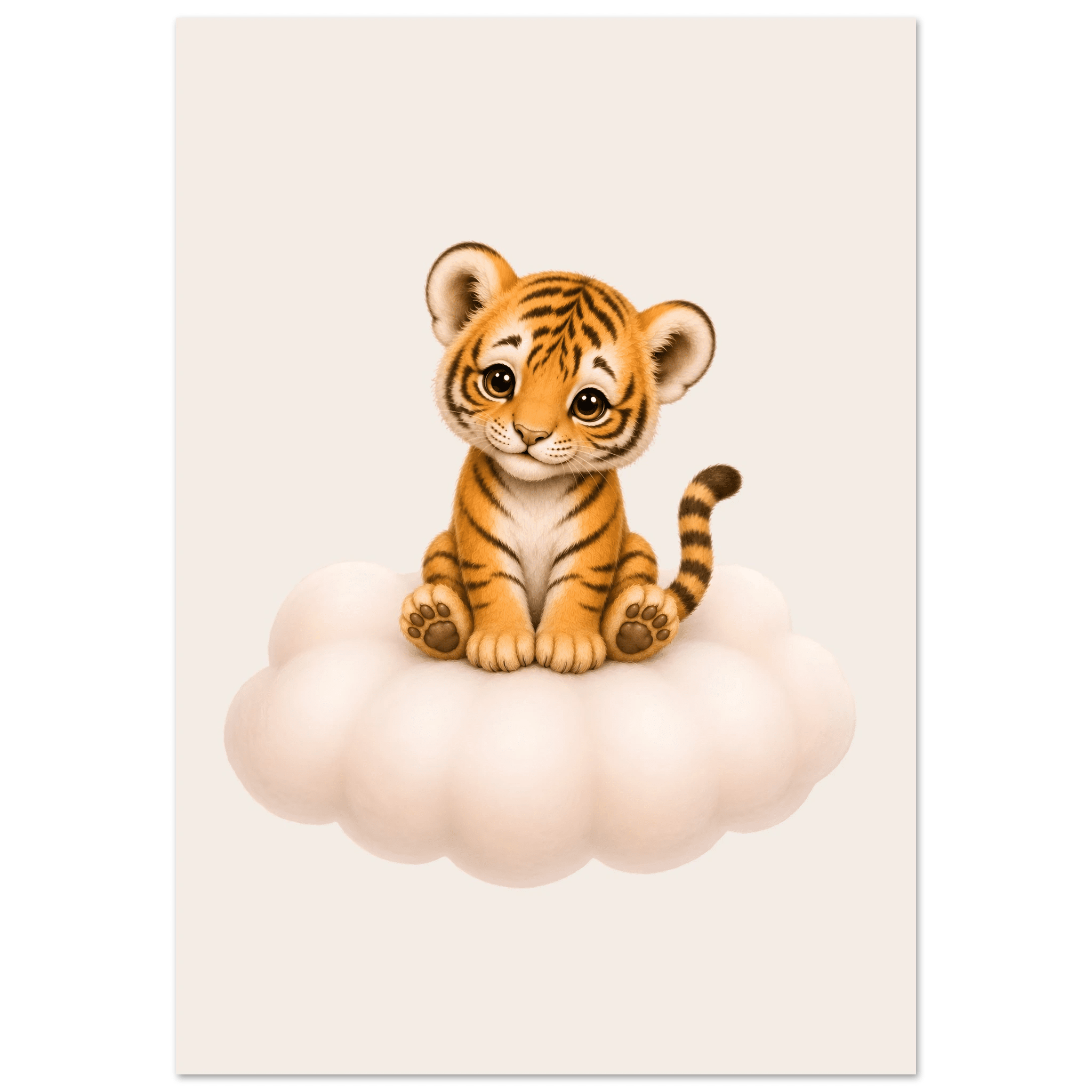Tiger på moln med namn poster