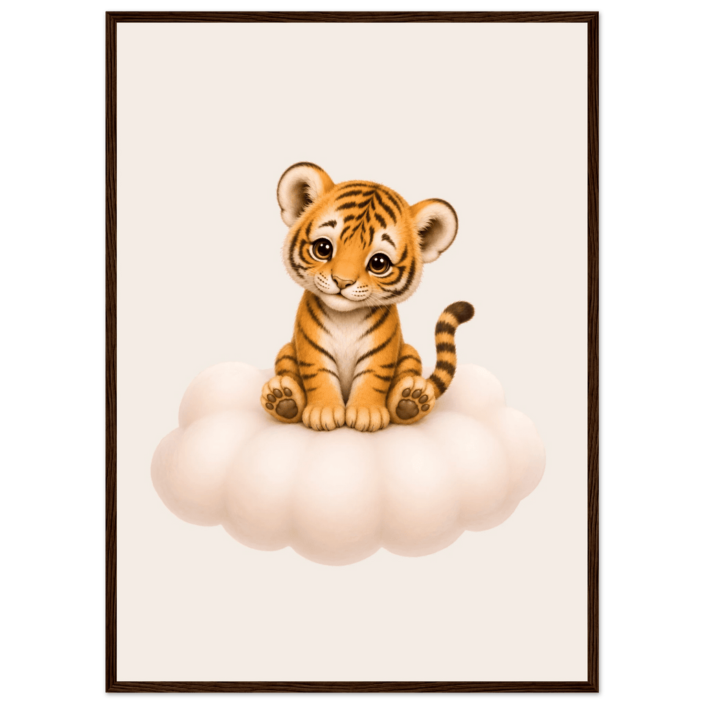 Tiger på moln med namn poster