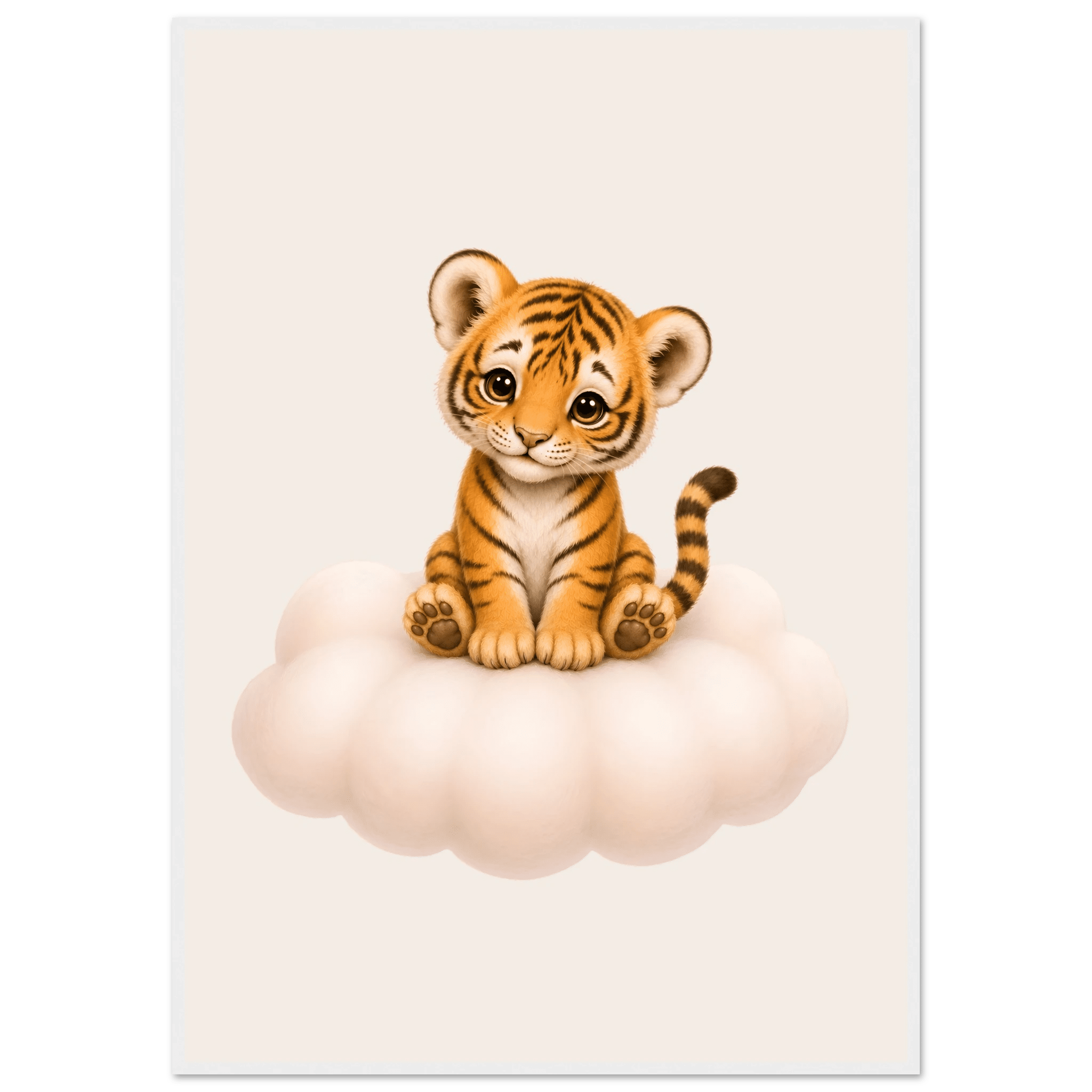Tiger på moln med namn poster
