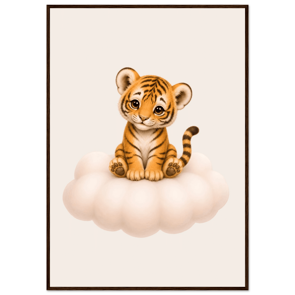 Tiger på moln med namn poster