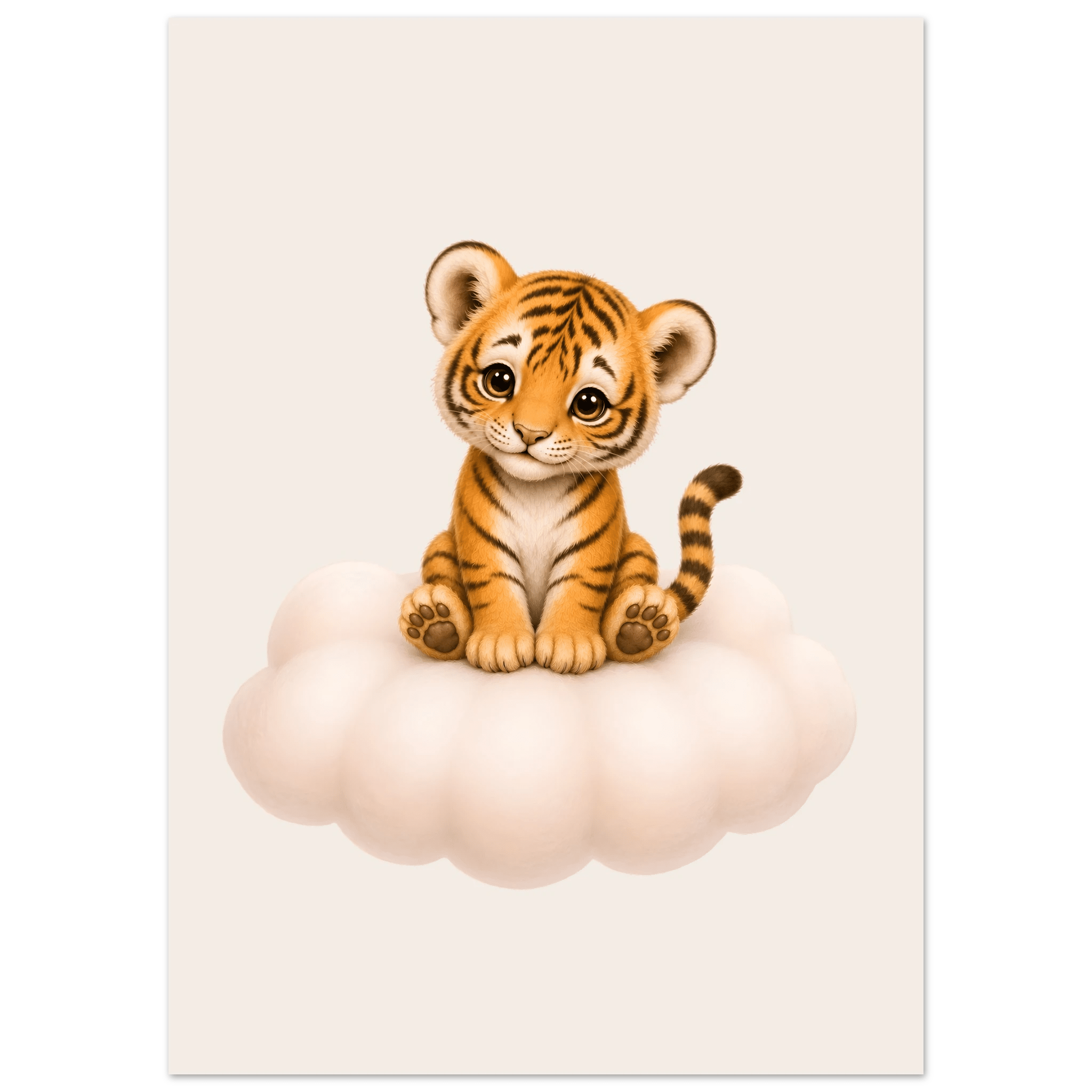 Tiger på moln med namn poster