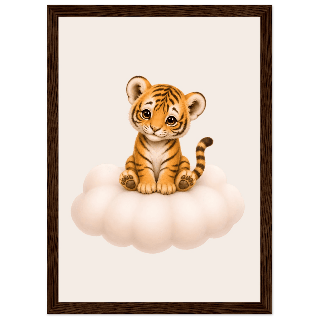 Tiger på moln med namn poster