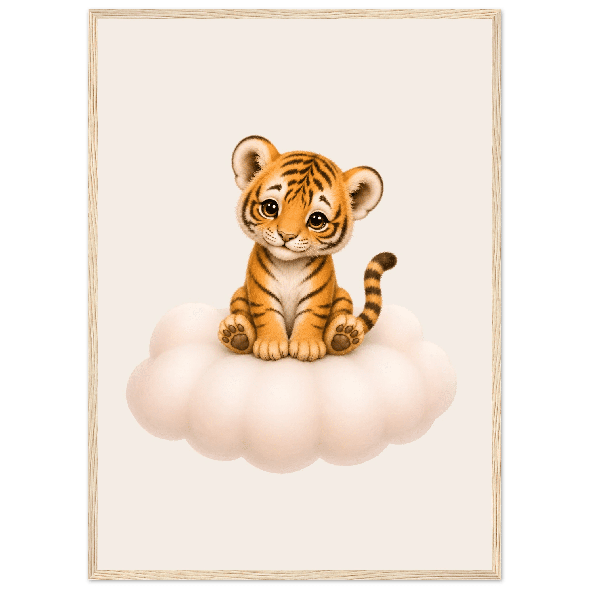 Tiger på moln med namn poster