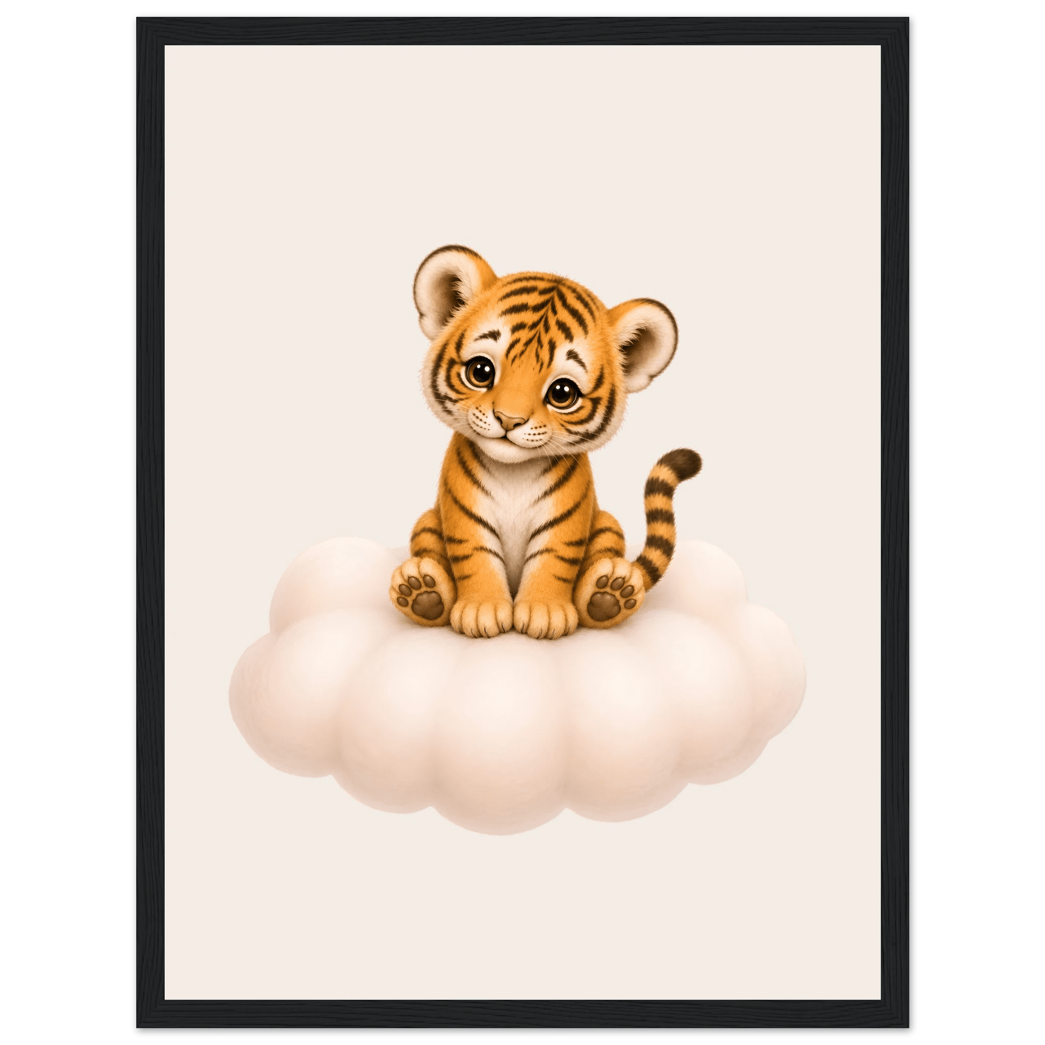Tiger på moln med namn poster
