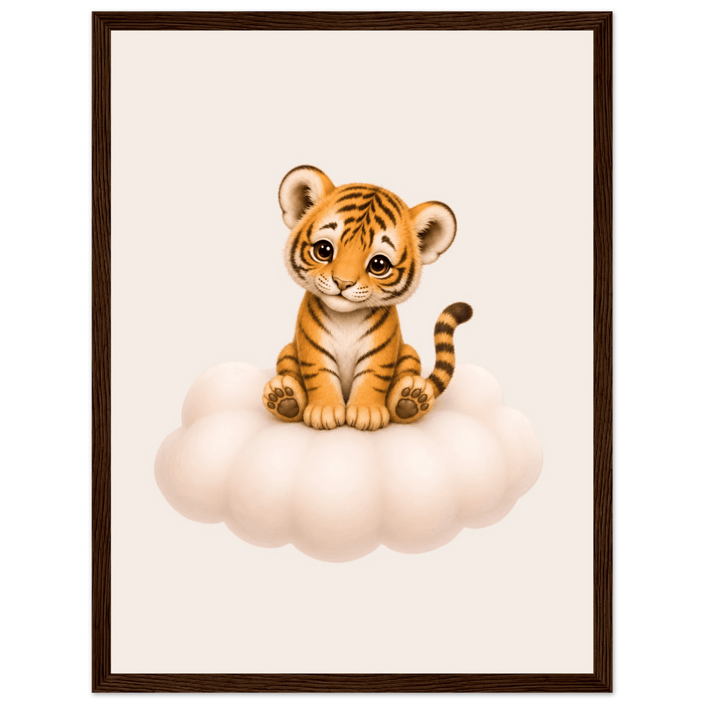 Tiger på moln med namn poster