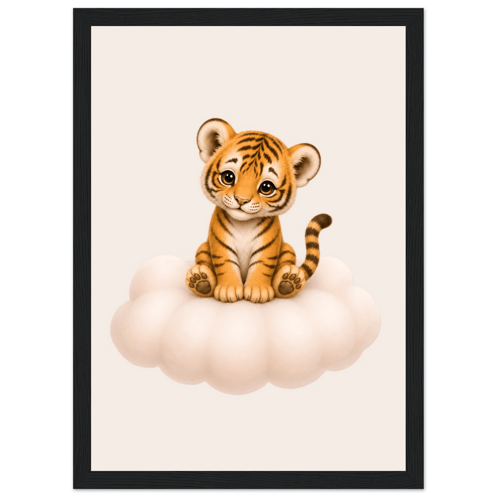 Tiger på moln med namn poster