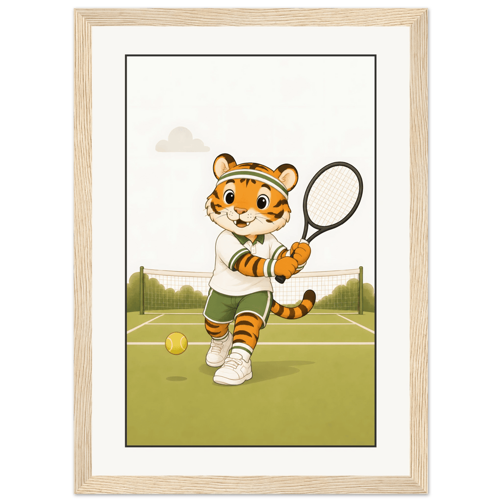 Tiger spelar tennis poster
