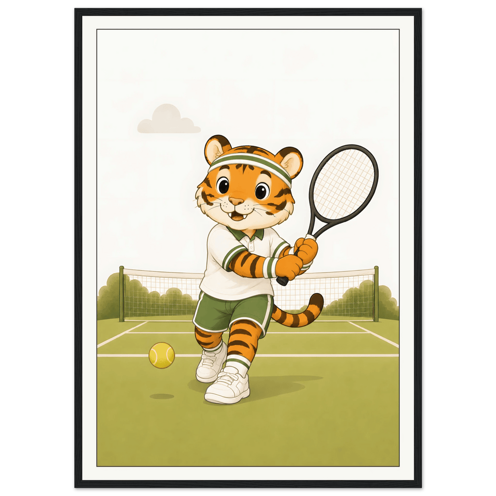Tiger spelar tennis poster