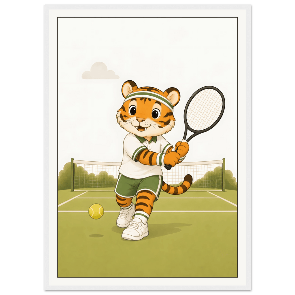 Tiger spelar tennis poster