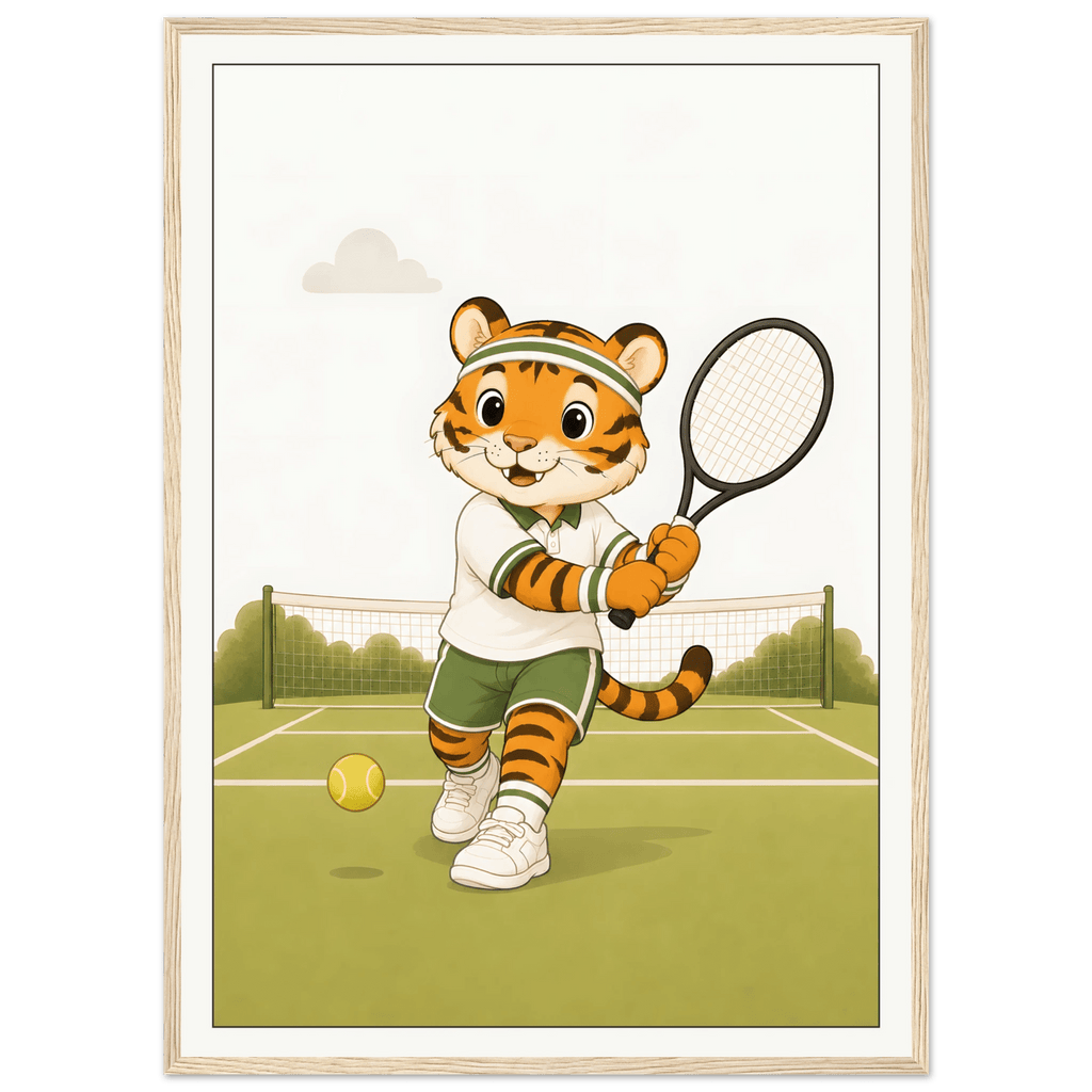 Tiger spelar tennis poster
