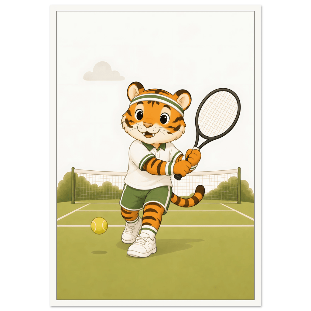 Tiger spelar tennis poster