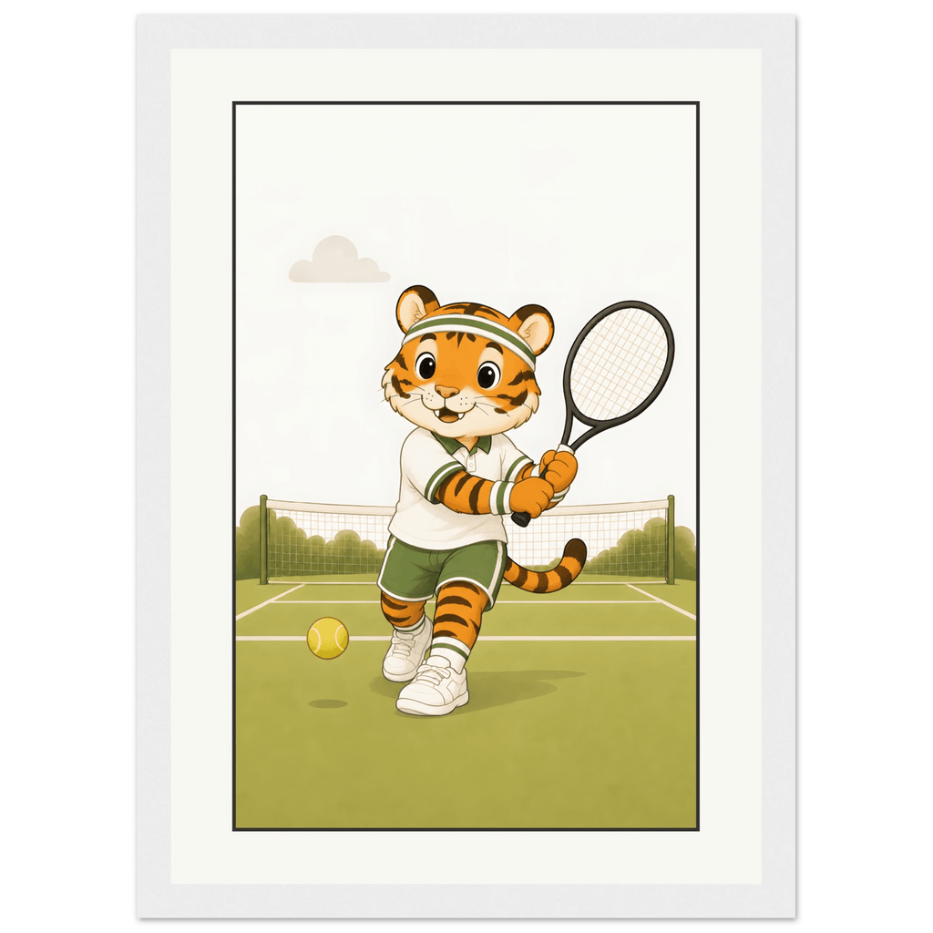 Tiger spelar tennis poster