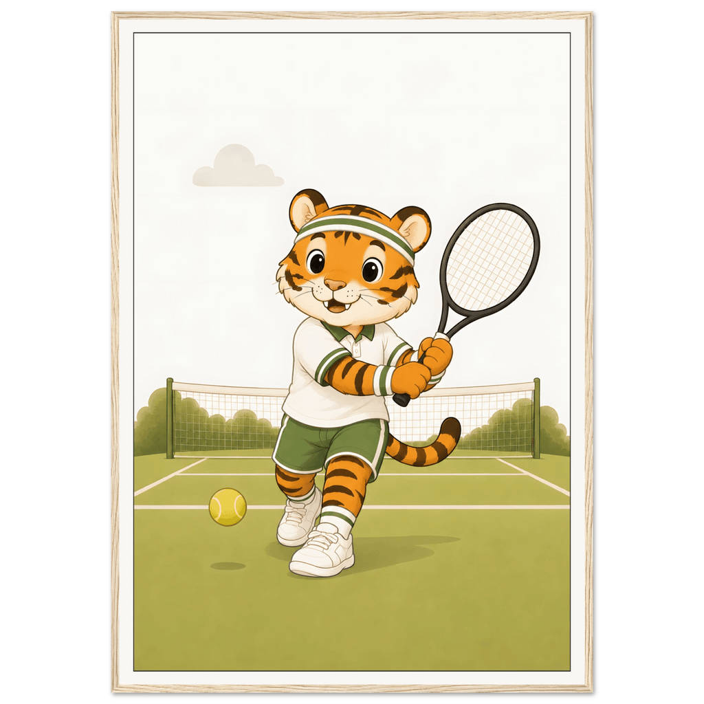 Tiger spelar tennis poster