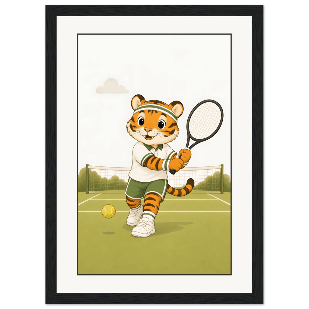 Tiger spelar tennis poster