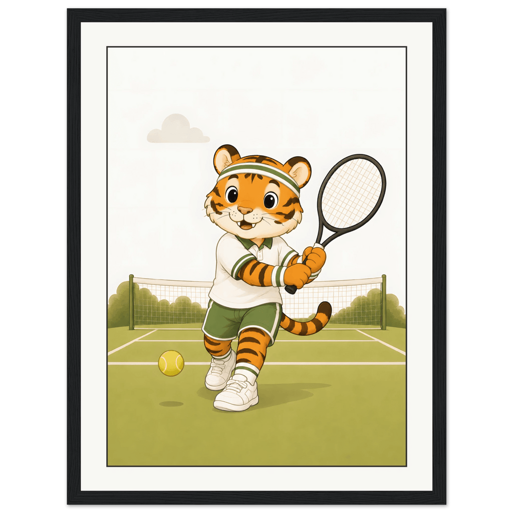Tiger spelar tennis poster
