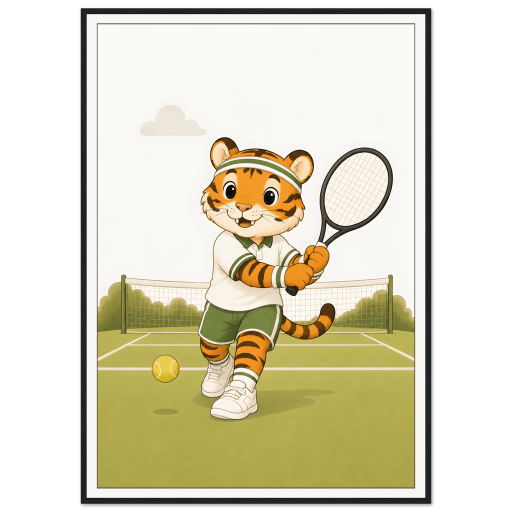 Tiger spelar tennis poster