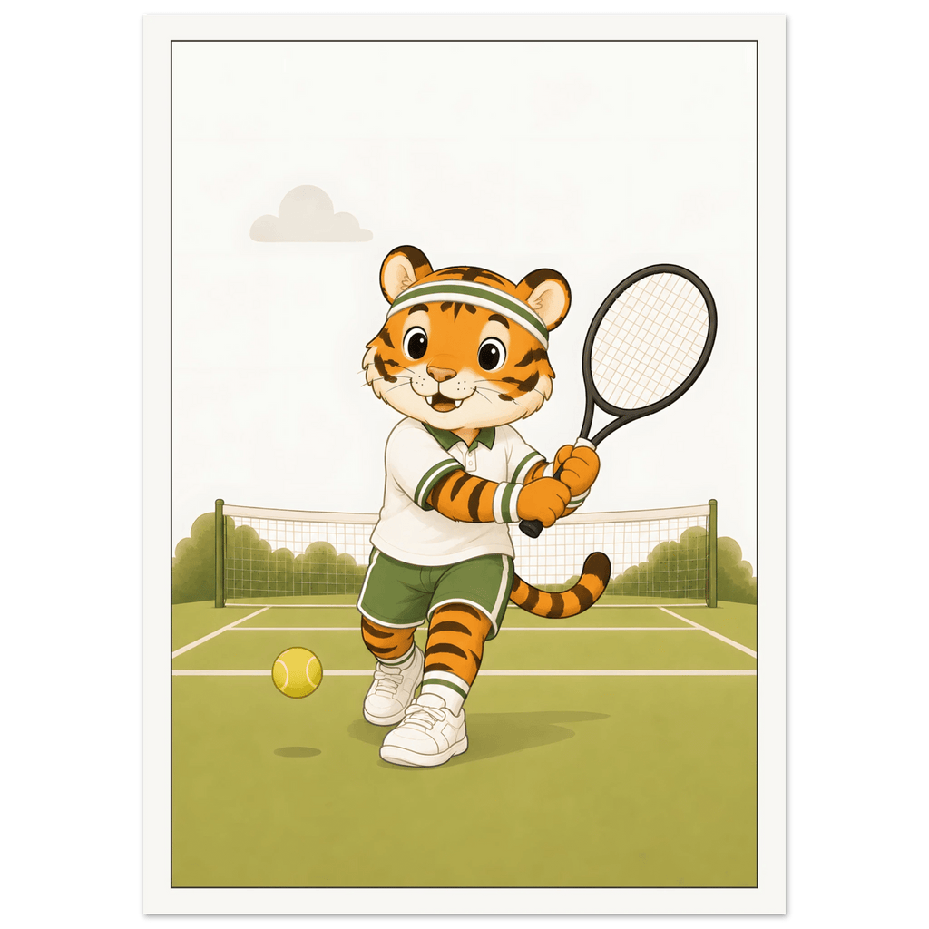 Tiger spelar tennis poster