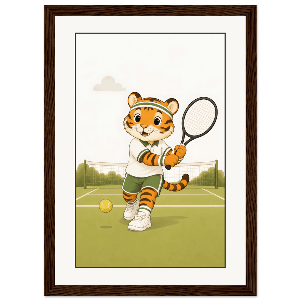 Tiger spelar tennis poster