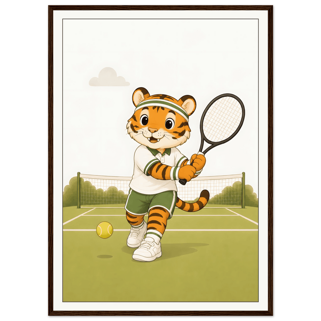 Tiger spelar tennis poster