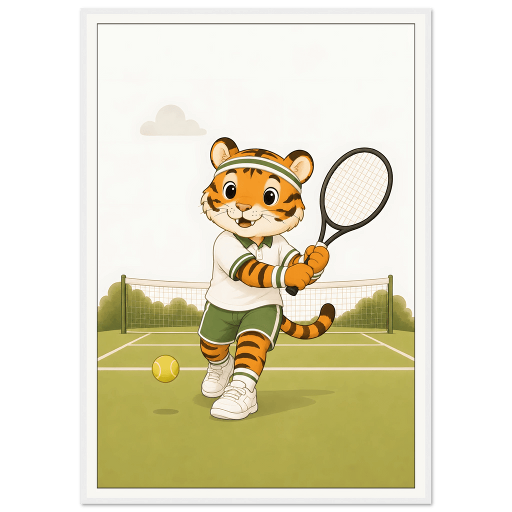 Tiger spelar tennis poster