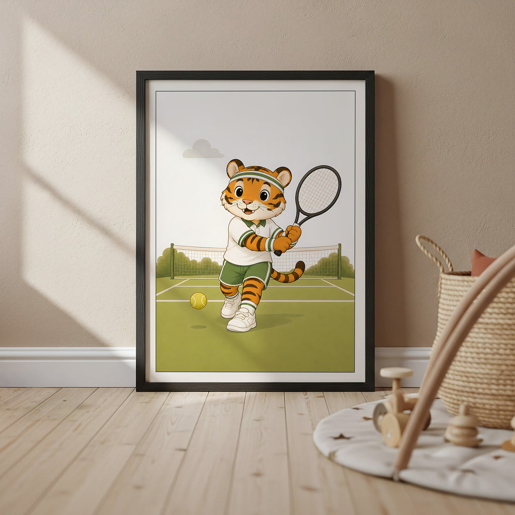 Tiger spelar tennis
