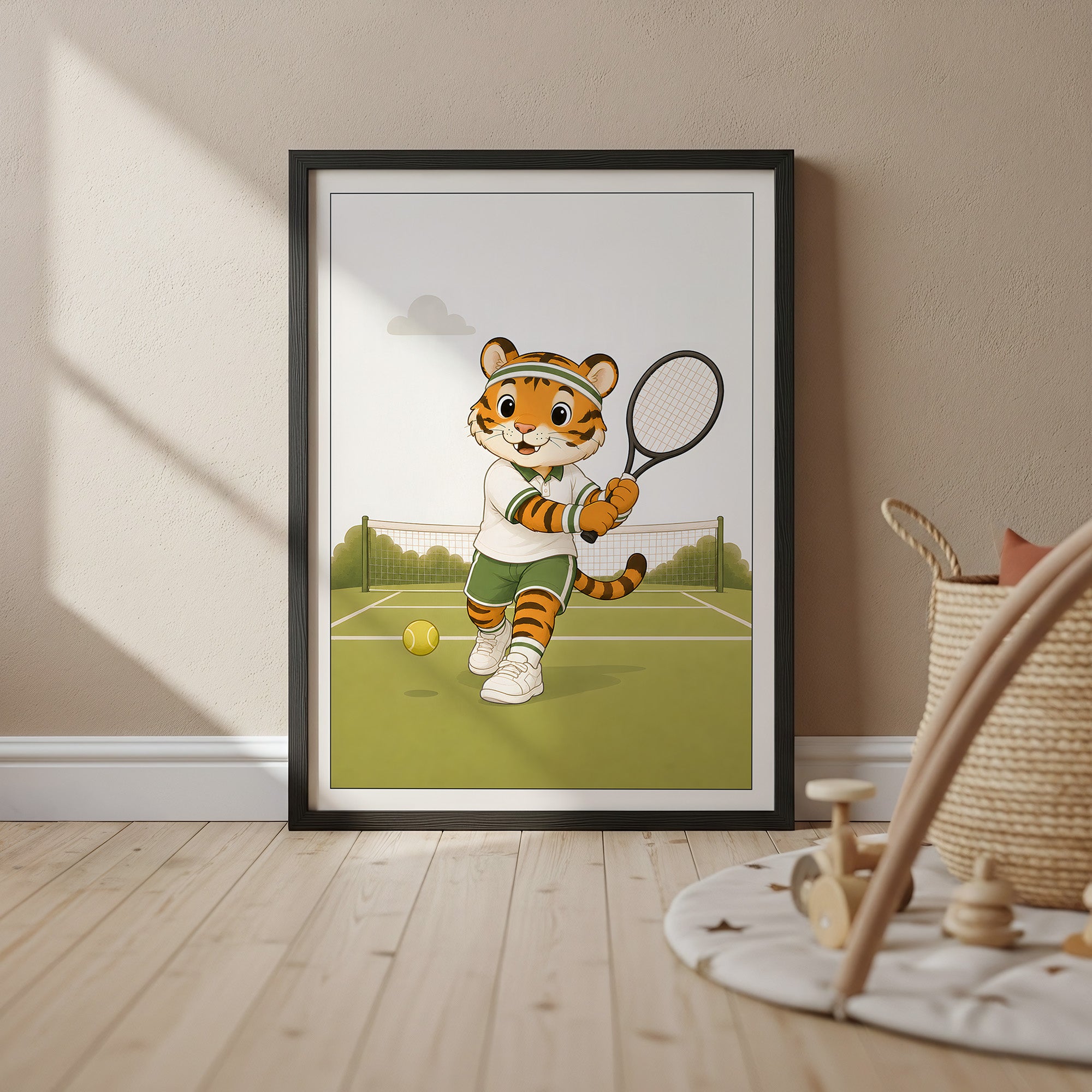 Tiger spelar tennis